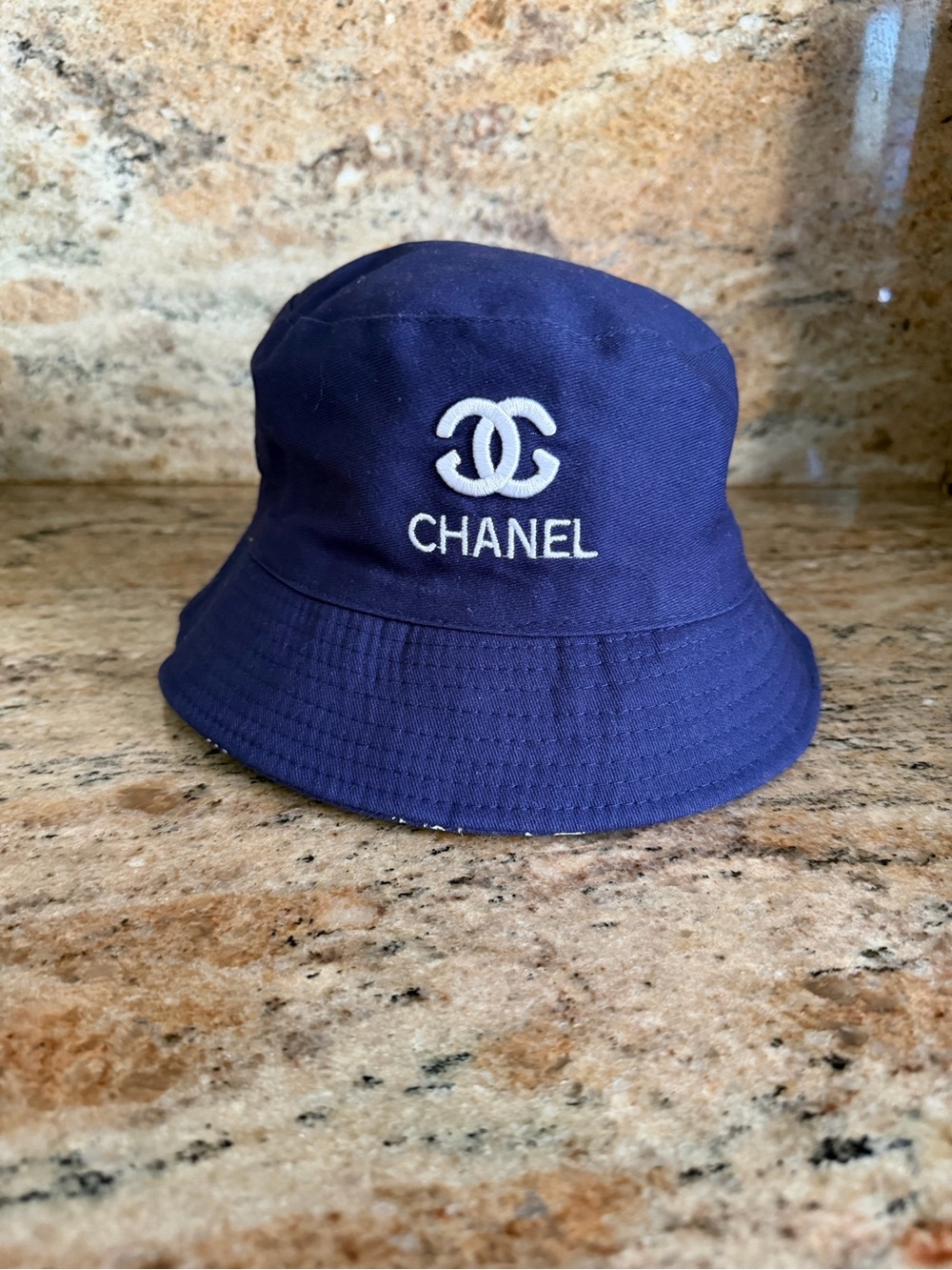 CHANEL Navy Bucket Hat